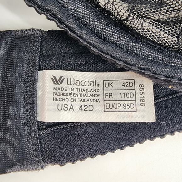 Wacoal Black Retro Chic Full Figure Underwire Bra Style # 855186 Size 42D - Picture 3 of 5